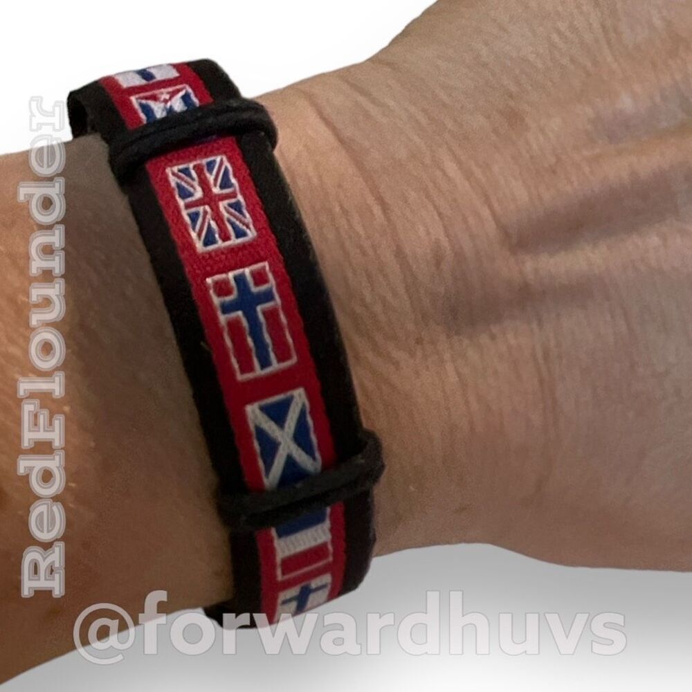 Adjustable European Flags Bracelet - Red, Blue, White, and Black